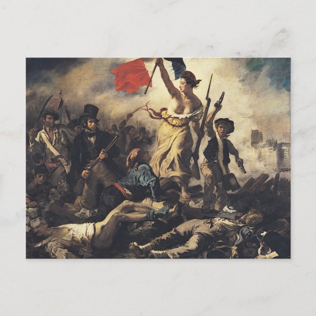 Postal Libertad para el pueblo por Eugene Delacroix (Anverso)