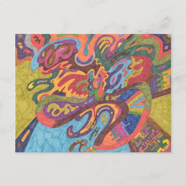 Postal Libertad para Volar, abstracto original - Personal (Anverso)