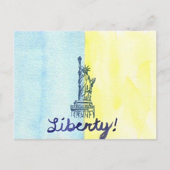 Postal Liberty! Bandera ucraniana (Anverso)