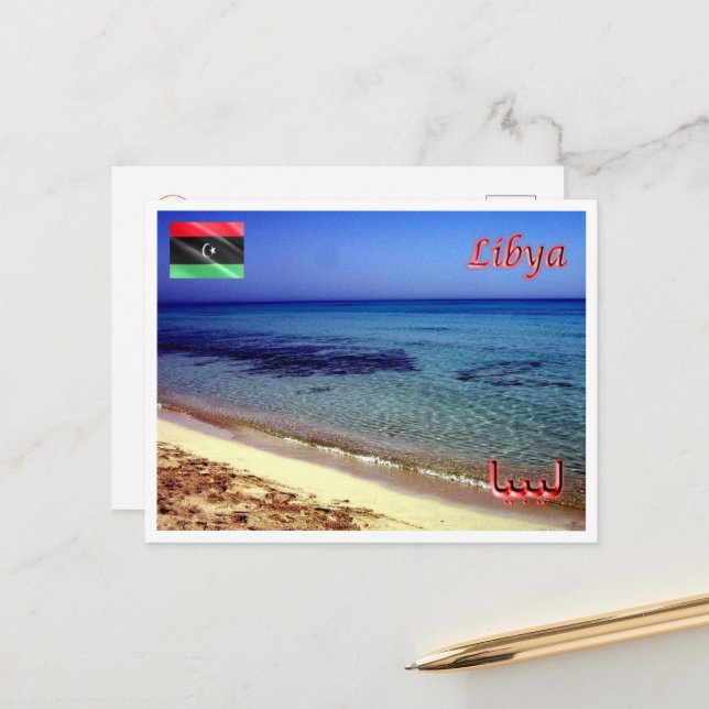 Postal Libia - Playa - (Anverso/Reverso In Situ)