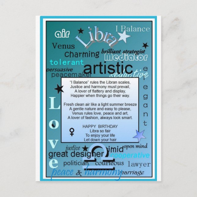 POSTAL LIBRA BIRTHDAY (Anverso)