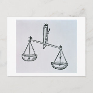 Postal Libra (las escalas) un ilustracion del Poeti