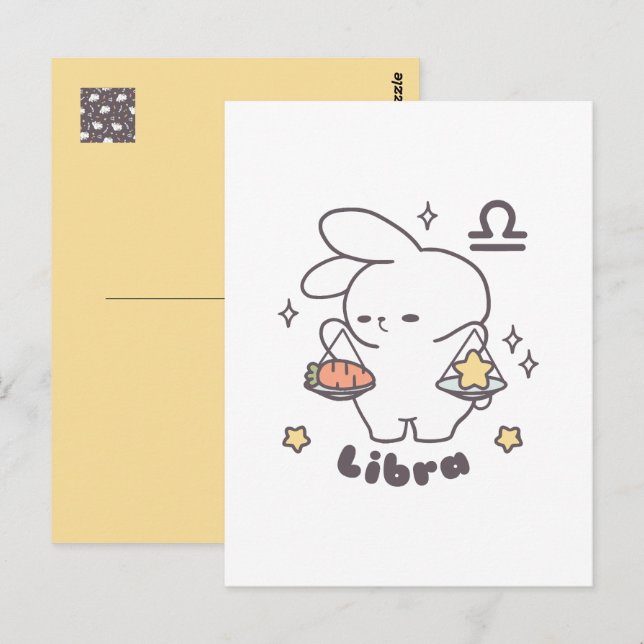 Postal Libra Loppi Tokki Bunny Serie Zodiacal (Anverso / Reverso)