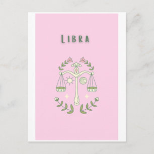 Postal Libra Rosa, zodiaco, signo zodiacal