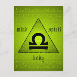 Postal Libra Triángulo Holístico Mind Body Spirit Green