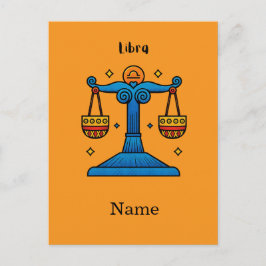 Postal Libra Zodiaco Retro Pop Art - Regalo Personalizado
