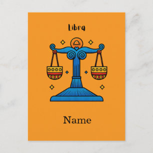 Postal Libra Zodiaco Retro Pop Art - Regalo Personalizado