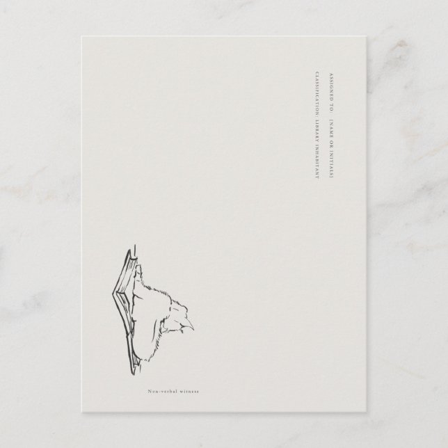 Postal Library Cat- Naturalist Menagerie Archive  (Anverso)