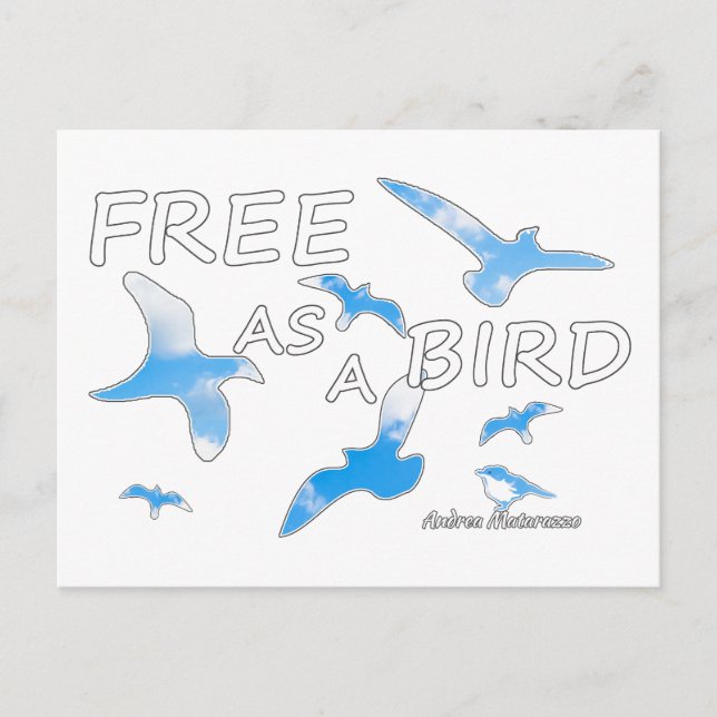 Postal Libre como pájaro 2 (Anverso)