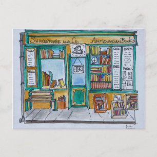 Postal Librería Shakespeare & Co. Sena, París