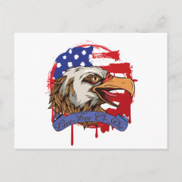 Postal Libres vivos calvos de Eagle de la bandera