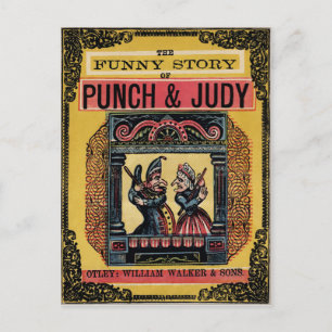 Postal Libro Antiguo de Punch y Judy