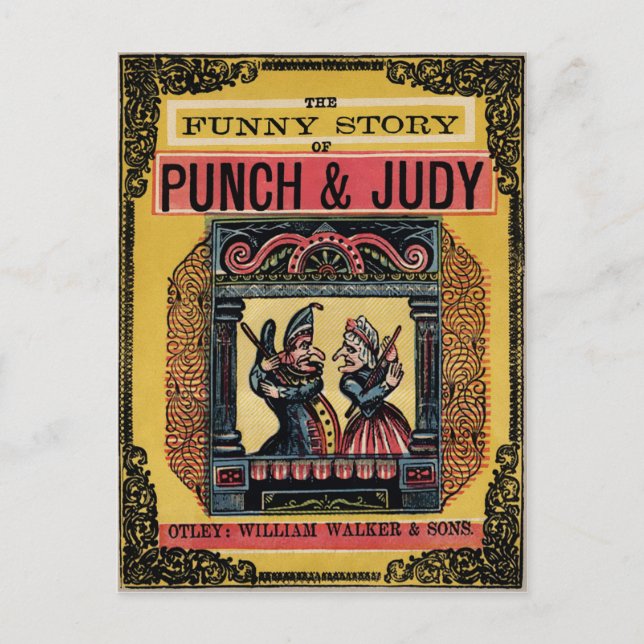 Postal Libro Antiguo de Punch y Judy (Anverso)