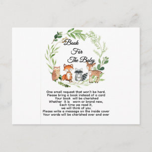 Postal libro de bebé para fiesta de shower de animalitos