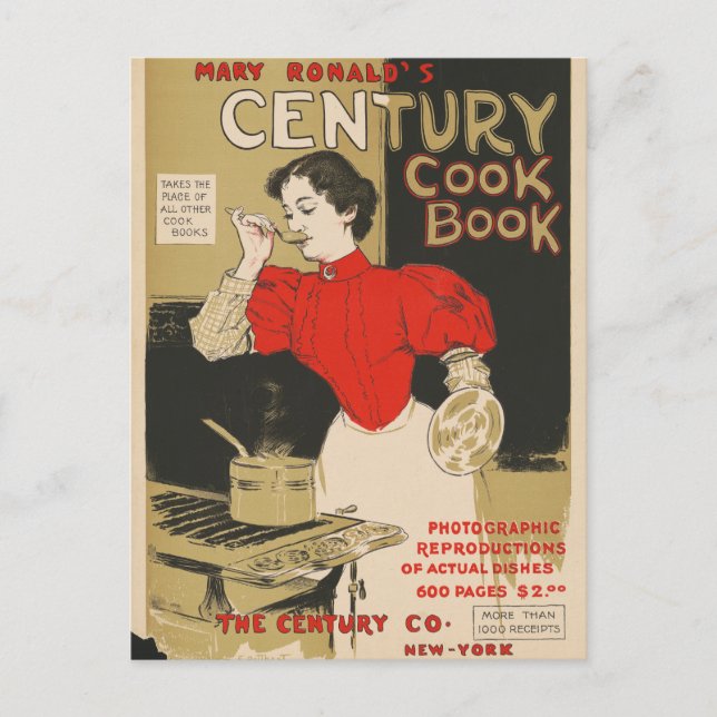 Postal Libro de cocina del siglo de Mary Ronald (Anverso)