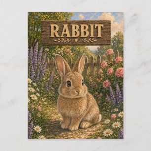 Postal Libro de Cuentos de Bebé Conejo Lindo Animal de Gu