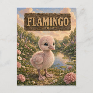 Postal Libro de Cuentos de Bebé de Flamenco Lindo Animal