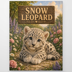 Postal Libro de cuentos de bebé de leopardo de las nieves