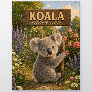 Postal Libro de Cuentos de Bebé Koala Tierno Animales de 