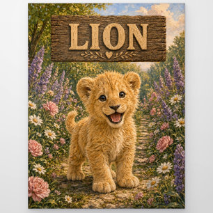 Postal Libro de Cuentos de Bebé León Tierno Animal de Gua
