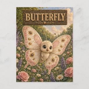 Postal Libro de Cuentos de Bebé Mariposa Lindo Animal de