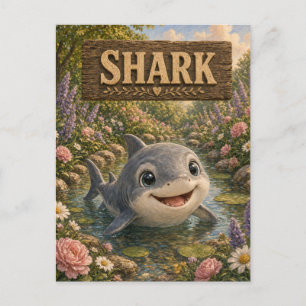 Postal Libro de Cuentos de Bebé Tiburón Tierno Animales d