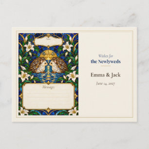 Postal Libro de Deseos de Boda de Erizo