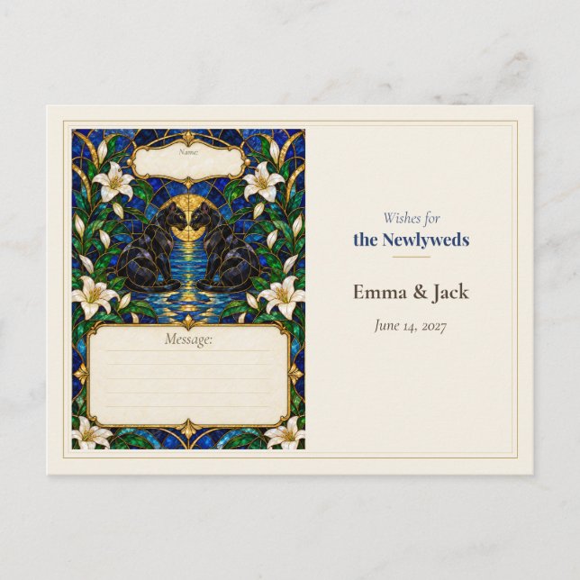 Postal Libro de Deseos de Boda de Pantera (Anverso)
