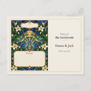 Postal Libro de Deseos de Boda de Tortuga Marina