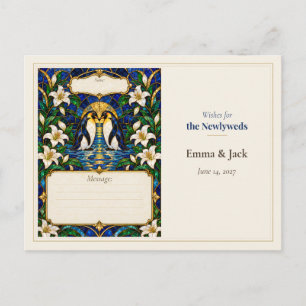 Postal Libro de Deseos de Invitados de Boda de Pingüino