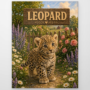 Postal Libro de Historias de Bebé Leopardo Tierno Animal 