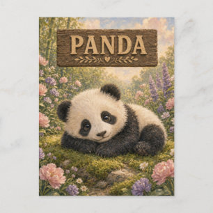 Postal Libro de Historias de Bebé Panda Tierno Animales d