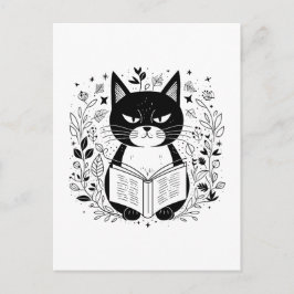 Postal Libro de lectura de gatos