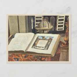 Postal Libro de pintura interior de la Antigua Biblioteca