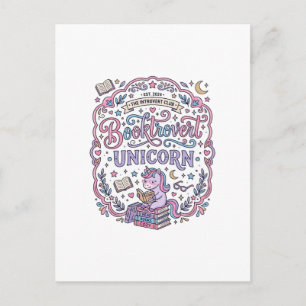 Postal Libro de Unicornio Divertido Regalo Diseño