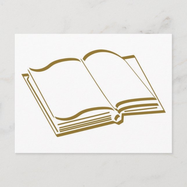 Postal Libro en blanco de línea caligráfica marrón (Anverso)