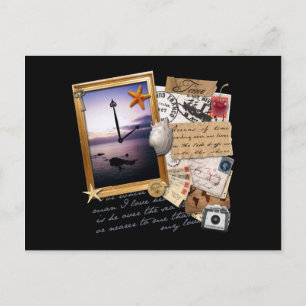 Postal Libro gráfico/Collage "Time"