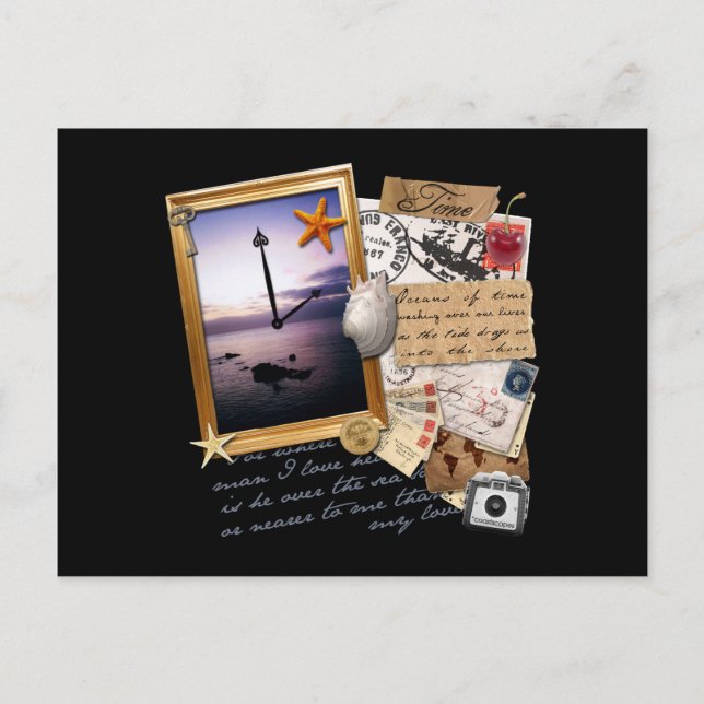 Postal Libro gráfico/Collage "Time" (Anverso)