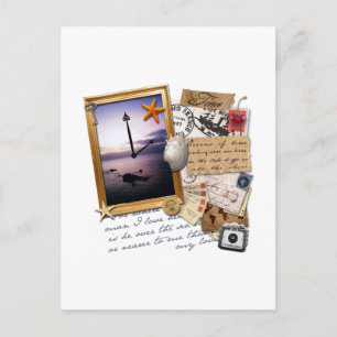 Postal Libro gráfico/Collage "Time"