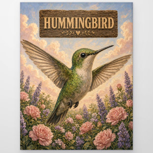 Postal Libro infantil de animales de vivero Colibrí Lindo