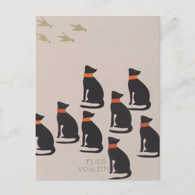 Postal Libro Koloman Moser-Picture para la sobrina de Dit (Anverso)