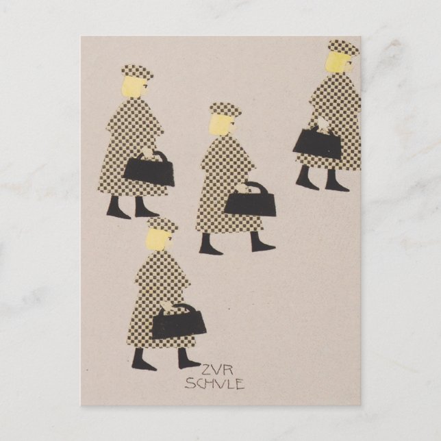 Postal Libro Koloman Moser-Picture para la sobrina de Dit (Anverso)