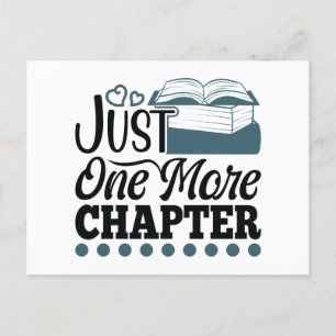 Postal Libro Leyendo sólo un capítulo más Divertido Bookw
