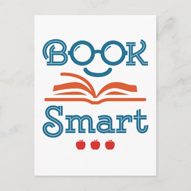Postal Libro Smart Funny Leyendo Lover Bookworm (Anverso)