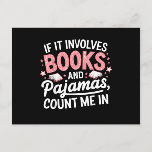 Postal Libro y pijama divertido amante de los libros lect