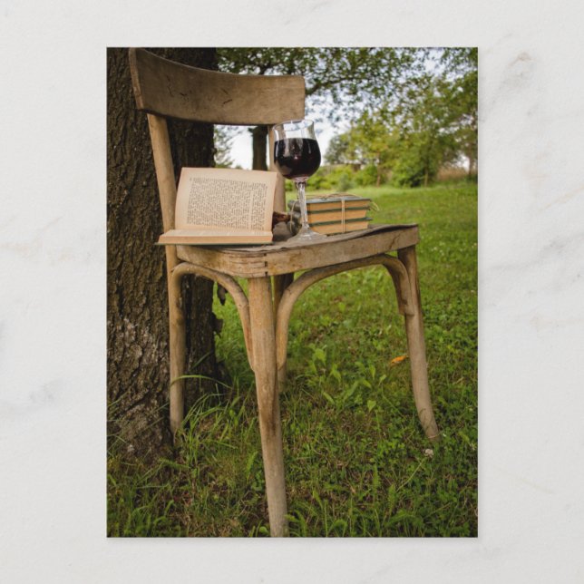 Postal Libro y vino (Anverso)