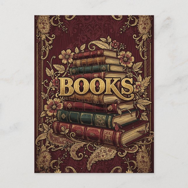 Postal Libros Amantes De Los Libros Escritores Lectores B (Anverso)