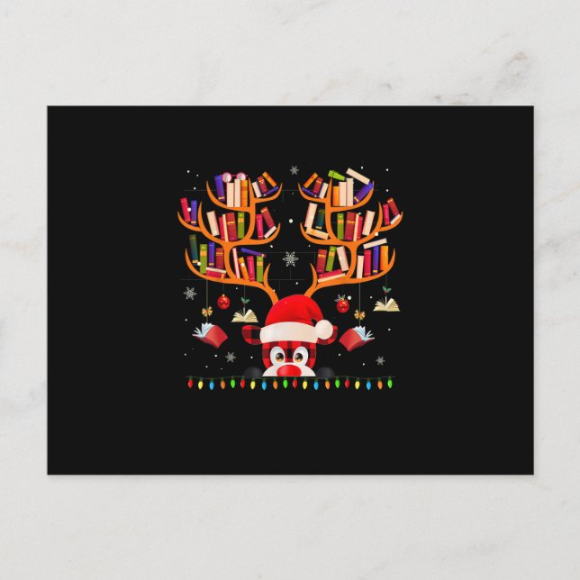 Postal Libros bibliotecarios de libros livianos de Navida (Anverso)