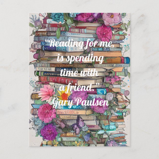 Postal Libros coloridos (Anverso)