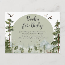 Postal Libros De Baby Shower Para Niños En Bosques De Pin